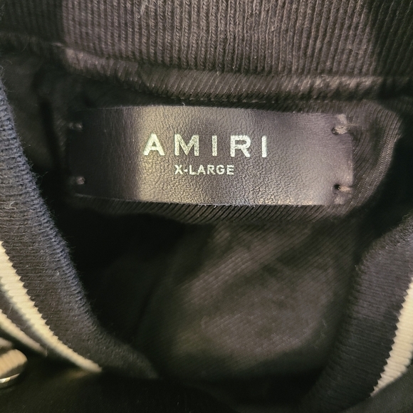 Amiri Black & Gray Satin Bomber Jacket - Picture 14 of 14